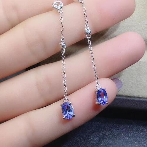 The Best engagement Gift Tanzanite Earring Natural And Real 925 sterling silver Tanzanite Earring