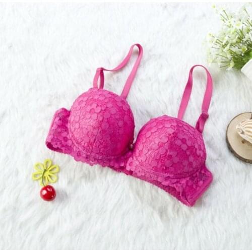 A steel ring sexy lace bra gather thick cup soft and comfortable underwear 3/4 cup thick adjustable bra