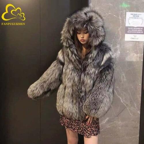 FANPUGUIZHEN Faux Fox Fur Coat Winter Fake Fur Jacket Fashion Mink Outwear Thick Womens Overcoat Womens Jacket