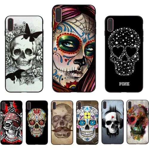 IMIDO Grim Reaper Skull Skeleton Capa design black silicone case For iPhone Apple 5 6 7 8 5/6s X XS XR XSmax 6/6S/7/8plus shell