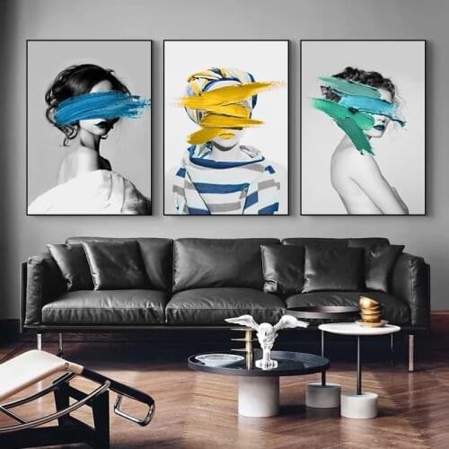 Creative Abstract Sexy Personality Beauty Art Canvas Painting Nordic Posters and Prints Wall Art for Home Decor