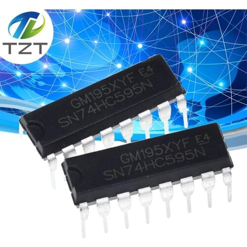 TZT 10pcs SN74HC595N SN74HC595 74HC595N 74HC595 DIP-16 Counter Shift Registers Tri-State 8-Bit new original