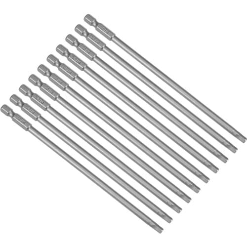 Uxcell 10pcs 150mm Long 1/4" Hex Shank H4 Hex Screwdriver Bits S2 High Alloy Steel