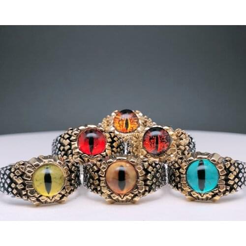Domineering Redro Demon Eye Ring for Men Women Punk Hip Hop Mens Adjustable Opening Rings Accessories Party Jewelry Gift