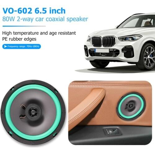 VO-602 6.5 Inch 80W 2 Way Car Coaxial Speaker Auto Stereo Audio Music Loudspeaker Use in Any Vehicle Audio System Car Styling