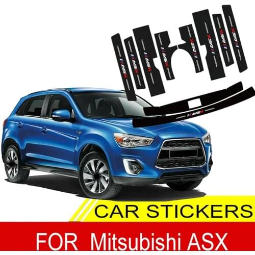 Car Door Sill Guard Cover Protector Leather Stickers For Mitsubishi ASX Carbon Fiber Threshold Strip Front Rear Taildoor