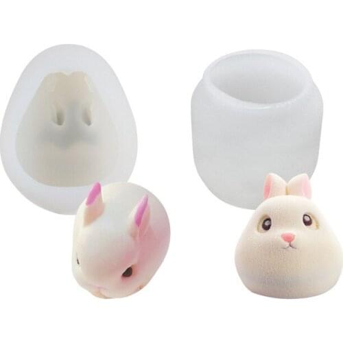 1 Pc Rabbit 3D DIY Handmade Soap Silicone Mold Fondant Cake Chocolate Candle Moulds Cake Decorating Mould Confectionery Tools