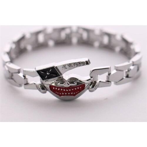 1 Pcs New Souvenir Alloy Bracelets Cartoon Japan Anime Tokyo Ghoul Ken Mask Bangle Wristband Cosplay Figure Toys Gifts