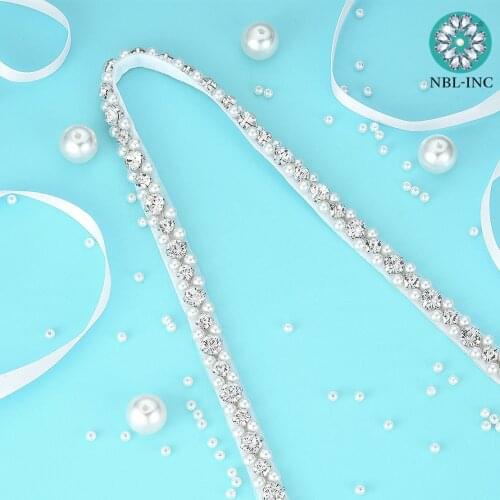 1PC)Rhinestone Bridal belt wedding with crystal diamond pearl wedding dress accessories belt sash for wedding dress WDD1071