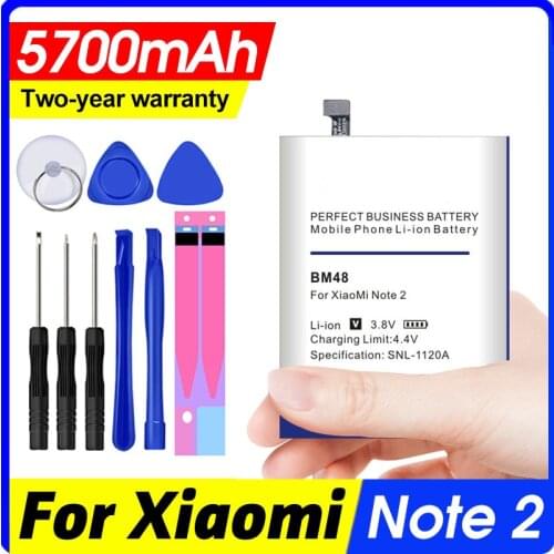 100% High Quality Battery 5500mAh BM48 For Xiaomi Note 2 Note2 Battery Batterie Gift Tool Kit