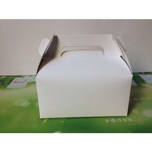 1000pcs 16.2*9*8cm White/brown Kraft Paper Mousse Box With Handle For Candy/food/wedding Gift Box Packaging Display Boxes