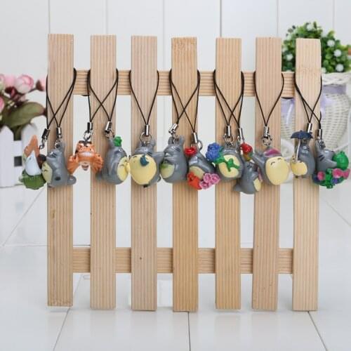 12pcs/set 1.2'' Anime MOVIE My Neighbor TOTORO CELL Strap New Keychain