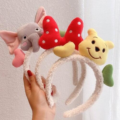 New Fashion Cute Cartoon Hairbands for Women Girls Hair Accessories Bear Bowknot Face Wash Hair Band Korean Anti-slip Headbands