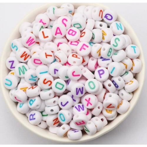 4*7mm Mixed Acrylic Letter Beads Alphabet Round Flat Loose Spacer Beads For Jewelry Making DIY Crafts Scrapbooking Decoration
