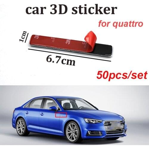 50pcs for A5 A6 A7 A8 Q1 Q3 Q5 Q7 TT Car Emblem Sticker Abarth Body Sticker Front Hood Badge Rear Boot Label car styling