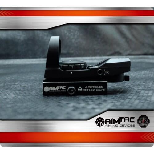 AIMTAC Tactical Reflex 4 Reticle Holographic Reflex Red Dot Sight Scope 20mm Rail QD Mount