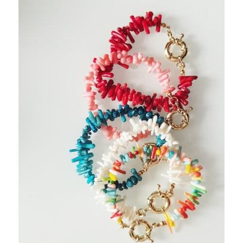 Aliexpress accessories red white pnk blue orange coral bead bracelets for women bijoux jewelry wholesale handmade friends boho
