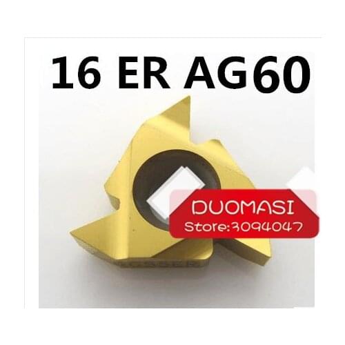 Free Shipping 16ER AG60 External Indexable Tungsten Carbide Threading Lathe Inserts for SER Threaded Lathe Holder