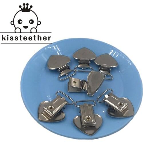 Baby Pacifier Chain Clip Metal Top Fashion Suspenders Clip Lead Free Suspender Paci Pacifier Clips Ribbon Craft Sewing Tool