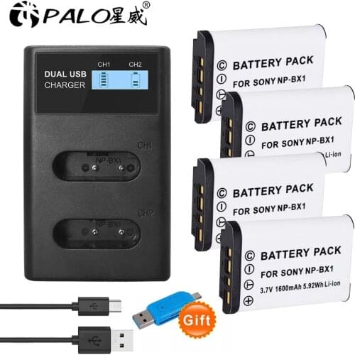PALO SONY NP-BX1-B Npbx1 Np bx1 Battery For Sony FDR-X3000R RX100 RX100 M7 M6 AS300 HX400 HX60 WX350 AS300V HDR-AS300R FDR-X3000