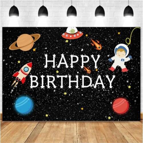 Photography Backdrop Outer Space Universe Astronaut Boys Child Baby Shower Birthday Party Decor Cake Smash Photo Backdrop4610