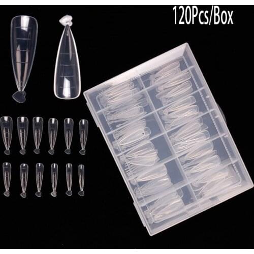 120Pcs Gel Almond Nail Mold Dual System Nail Form Molds Stiletto Nail Extension For Nails Art Design Nail Multi-design Mold Tool