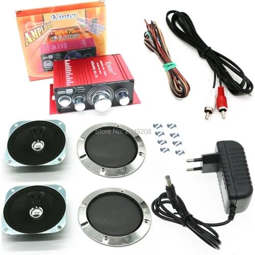 Hi-Fi Stereo Amplifier 4 Inch Speaker EU/ UK /US Power Adapter Audio Kit DIY For Raspberry Pi Arcade Multi Game Pinball Machine