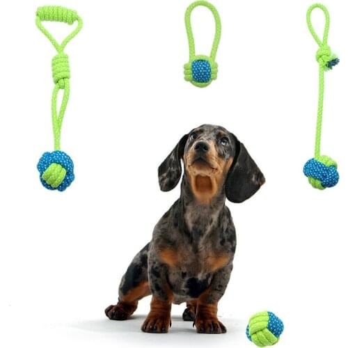 Cotton Dog Rope Toy Knot Puppy Chew Teething Toys Teeth Cleaning Pet Palying Ball For Small Medium Large Dogs A01