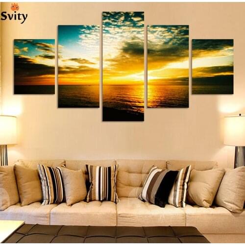 6pcs/set large Beauty Sea view modern wall prints on Canvas picture prints canvas Painting Printing Home living room Decoration