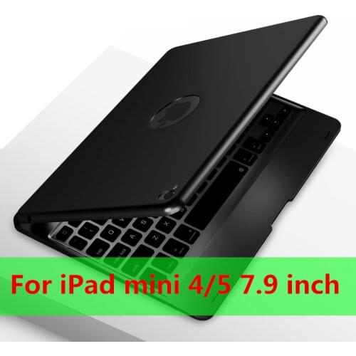 Kemile Wireless Bluetooth Keyboard For iPad Mini 4 Full Body Protective Portable Keyboard Case for iPad mini 4 With Stand Smart