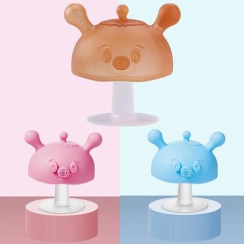 Multifunction Baby Silicone Teethers Newborn Cartoon Small Mushroom Teething Toy Chewable Teethers Infant Nursing Appease Nipple