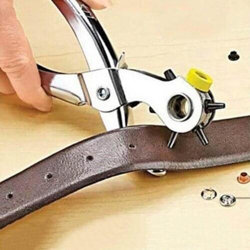 Multi-function Portable Puncher Heavy Duty Leather Hole Punch Hand Pliers Belt Holes Punches 5 Different Hole Sizes