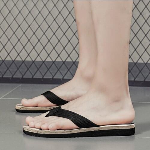 Men Summer New Flip Flops Cozy Non-slip Wearproof Mens Beach Shoes Breathable Sport Walking Shoes Lightweight Mens Slippers