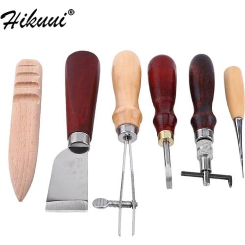 Leather Working Tools Kit Hand Cutter Carving Stitching Punch Carving Awl Leather Craft Shoemaker Accessories Tools Set
