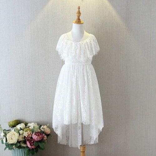 2020 Summer New Girl Strap Princess Thin Lace One-Piece Dress for Big Girl Eyelash Lace Long Style Children Dresses