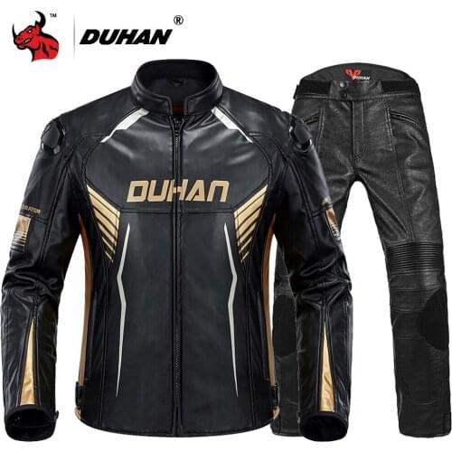 DUHAN Motorcycle Jacket Leather Motocross Jacket Chaqueta Moto Moto Racing Riding Jacket Waterproof Protective Gear NEW