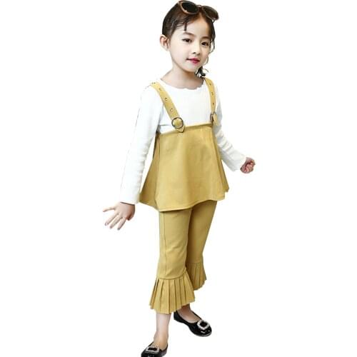 Girls Clothes Solid + T Shirt + Pants Childrens Clothes For Girls Teenage Girl Set Spring Childrens School Clothes