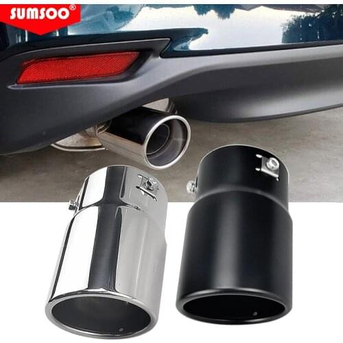 Genuine SUMSOO51-66mm inlet adjustable- outlet 89mm exhaust pipe bolt fixed Polished/black high quality stainless steel muffler