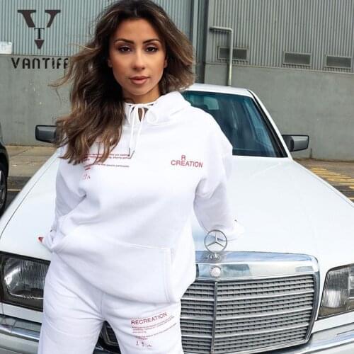 Autumn Streetwear New Letter Printing Leisure and Loose Style Long Sleeve Sweatshirt Leisure Trouser Suit for Female 2020