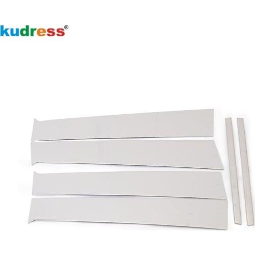 For Nissan Versa Sedan 2012 2013 2014 2015 Center Pillar B+C Windows Middle Frame Trims Stainless Steel Window Decoration 6pcs