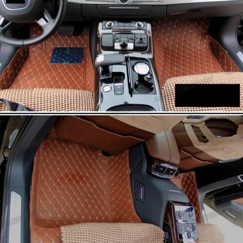 Lsrtw2017 leather car floor mats for audi a8 2010 2011 2012 2013 2014 2015 2016 2017 d4 interior accessories auto styling