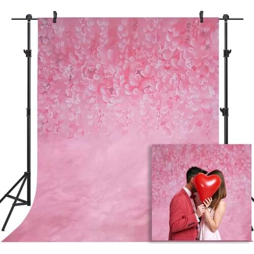 Pink Floral Newborn Kids Portrait Backdrop Children Baby Birthday Photo Background Studio Abstract Texture Hand Printed Props