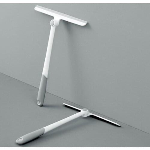 Bathroom Mirror Cleaner With Silicone Blade Window Glass Brush Wiper Cleaner Washing Scraper Car Window Cleaning Tool