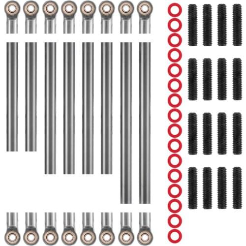 8pcs Aluminum Alloy Wheelbase Link Rod Unassembled Set 313MM For Axial 1/10 SCX10 Remote Control Climbing Car