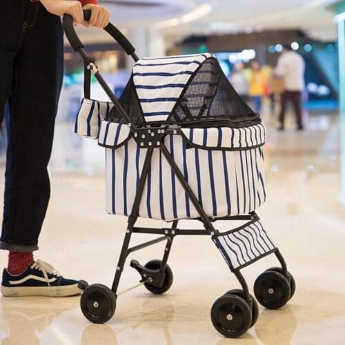 17%Pet stroller dog cat light dog cat stroller shock absorber reversing cat car folding storage out