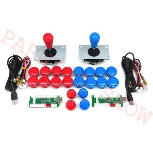 1 player LED USB Encoder for Arcade Samwa Joystick + Push Buttons DIY Kit With 2pin Cables 8 Way 5pin Joystick for Jamma Machine