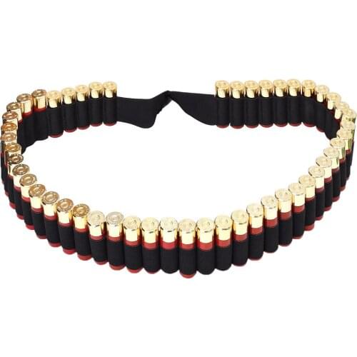 Tactical 50 Shotgun Buttstock Ammo Pouch Shell Bandolier Carrier Belt Bullet Holster Airsoft Cartridge for Hunting Accessory