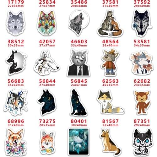 DIY Craft Supplies Sewing Accessories Cartoon Wolf Printed Planar Resins Mold 30 Pieces. PR-17179