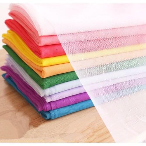 10m X 1.5m Tulle Mesh Fabric Wedding Veil Ball Gown Decoration Cloth Mosquito Net Solid Color Soft Pettiskirt Sewing Fabric
