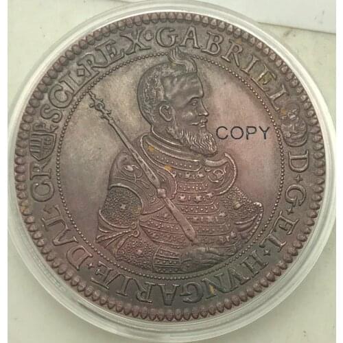 Hungary 1 Taller Gabor Bethlen 1621 Hungarian states Principality of Transylvania Brass Silver Plated Copy Coins